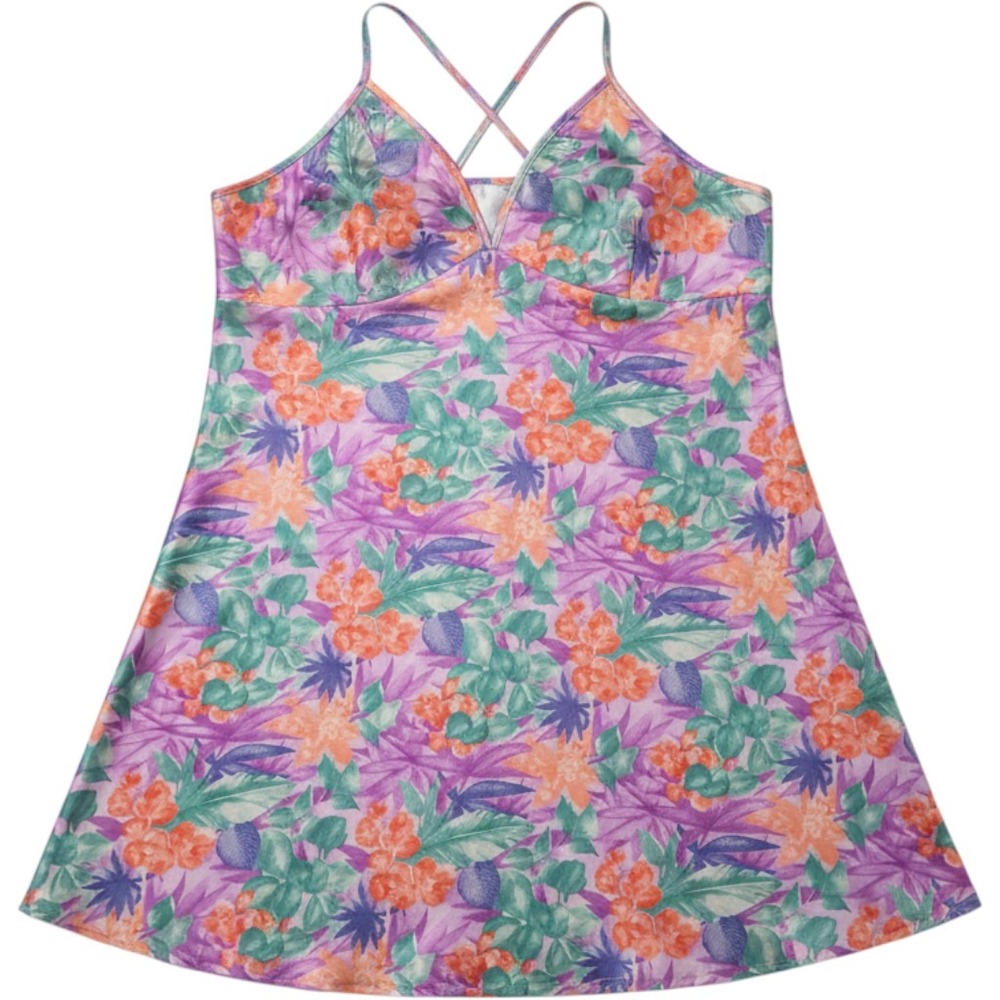 Secret Treasures Floral Chemise Nightgown Purple Orange Large